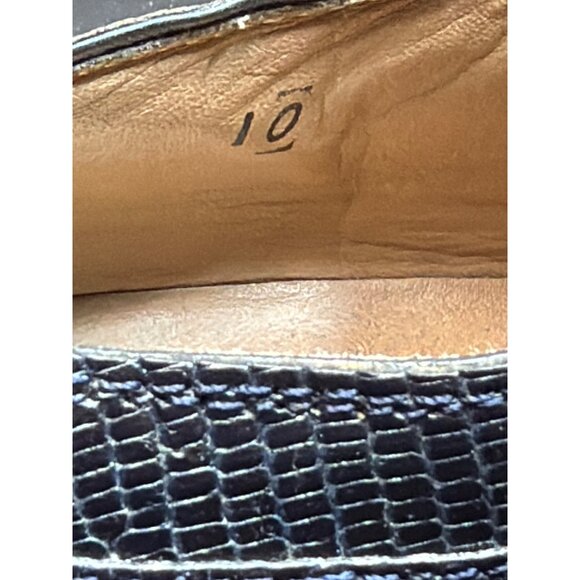 David Eden Genuine Crocodile & Lizard Skin Dress Shoes Dark Blue Size 10 Mens main image 6